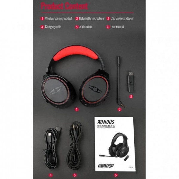 Игровые наушники Takstar Nous 2.4 ГГц со съемным микрофоном