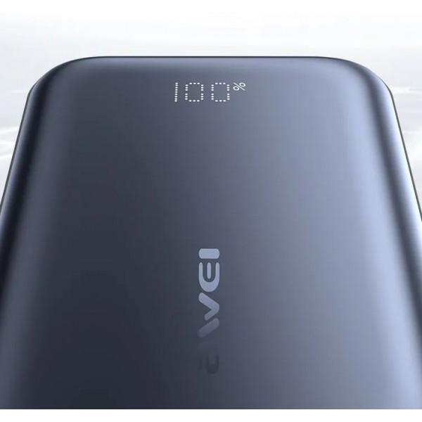 Power Bank Awei C03 20000mAh 45W с быстрой зарядкой и встроенными кабелями Type-C/Lightning