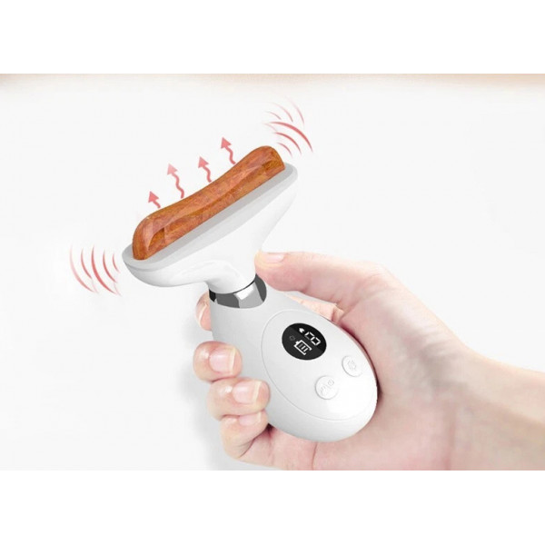 Микротоковый массажер Гуаша BM039 с камнем Бьянстоун и LED-терапией