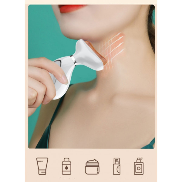 Микротоковый массажер Гуаша BM039 с камнем Бьянстоун и LED-терапией