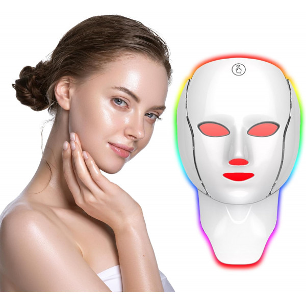 LED маска для лица и шеи BM-43 3G 7 цветов светотерапии и 138 светодиодов
