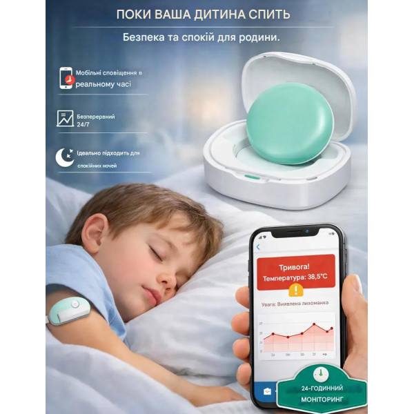 Розумний дитячий термометр Genial T31 Bluetooth безперервний моніторинг температури
