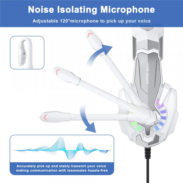 Ігрова гарнітура KOTION EACH G9000 Plus для ПК та консолей з RGB-підсвічуванням і мікрофоном