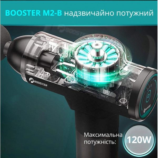 Массажный пистолет Booster M2-B 12V перкуссионный для мышц с технологией Smart-Hit
