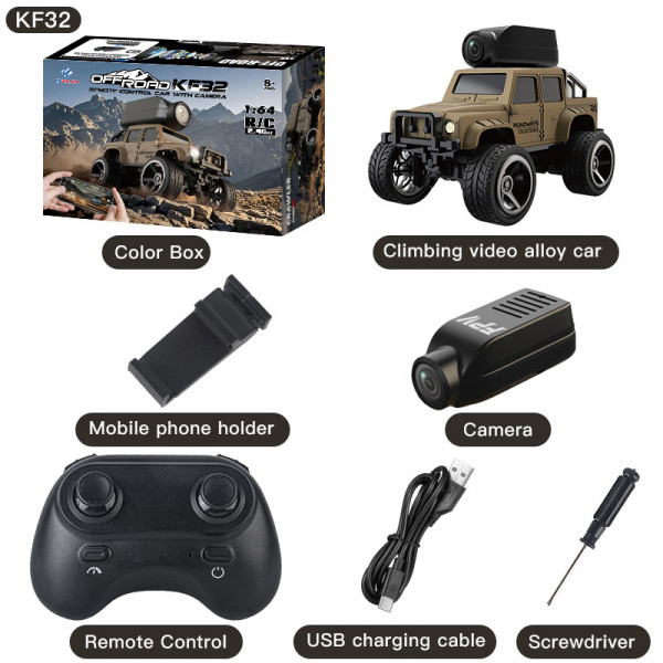 Машина на радіокеруванні KF32 1:64 з FPV камерою та керуванням через додаток
