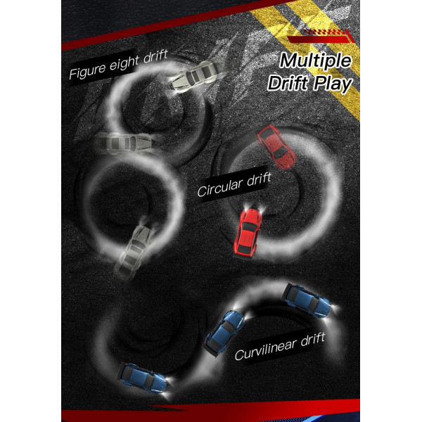 Дрифт машинка на радиоуправлении RC Drift car KF20 1:64 4WD с LED-подсветкой и быстрой зарядкой