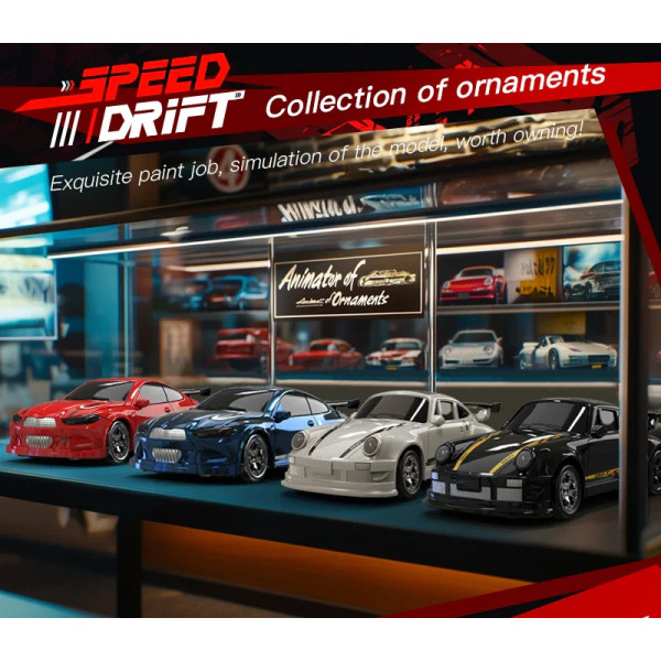 Дрифт машинка на радиоуправлении RC Drift car KF20 1:64 4WD с LED-подсветкой и быстрой зарядкой