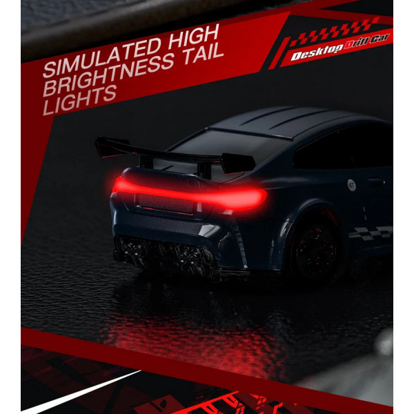 Дрифт машинка на радиоуправлении RC Drift car KF20 1:64 4WD с LED-подсветкой и быстрой зарядкой