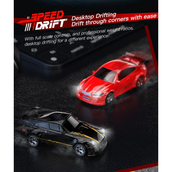 Дрифт машинка на радиоуправлении RC Drift car KF20 1:64 4WD с LED-подсветкой и быстрой зарядкой