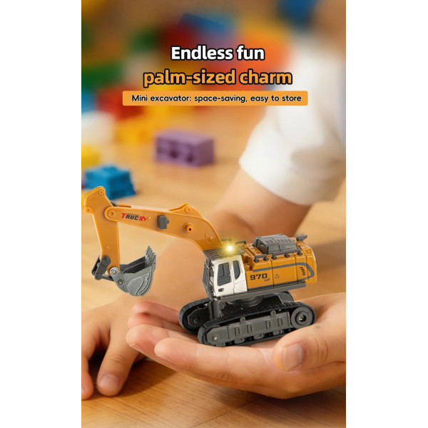 Екскаватор на радіокеруванні RC 555-104 1:64 зі світлом та звуком, керування через додаток