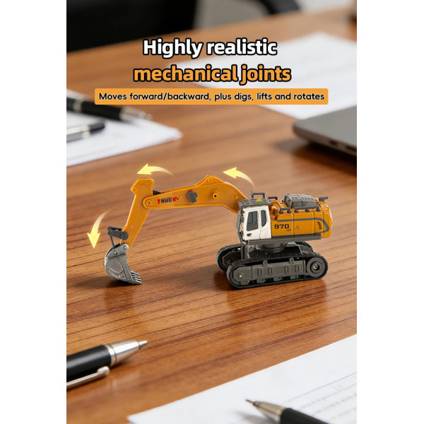 Екскаватор на радіокеруванні RC 555-104 1:64 зі світлом та звуком, керування через додаток