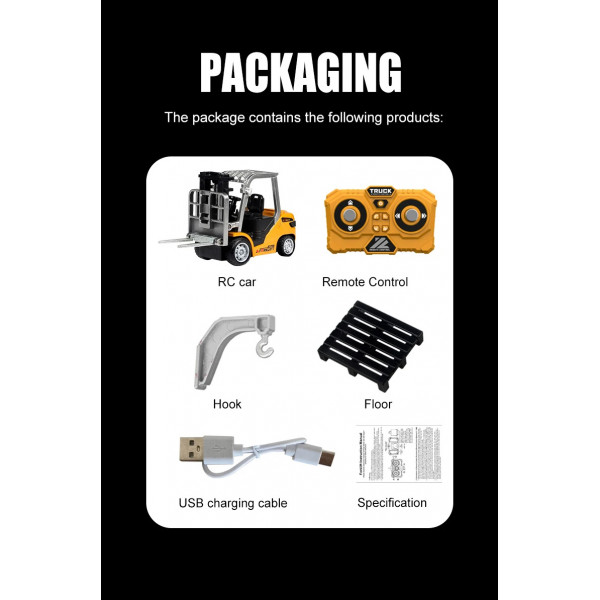 Навантажувач на радіокеруванні RC 555-99 1:64 зі світлом та звуком, керування через додаток