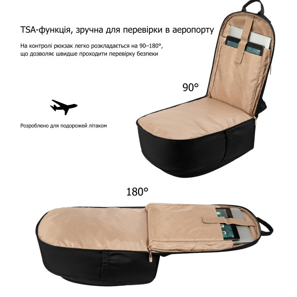 Женский рюкзак для ноутбука 17,3” Lovevook с дышащей спинкой и защитой от повреждений