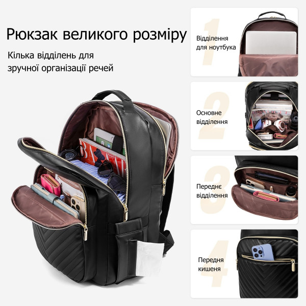 Женский рюкзак для ноутбука 15,6” Lovevook с водоотталкивающим покрытием и USB-портом