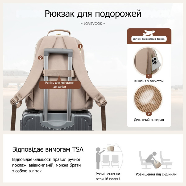 Женский рюкзак для ноутбука 15,6” Lovevook из EVA с защитой от влаги