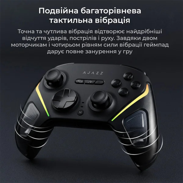 Беспроводной геймпад Ajazz GP100 Set 1000 Гц с механическими кнопками и триггерами Холла