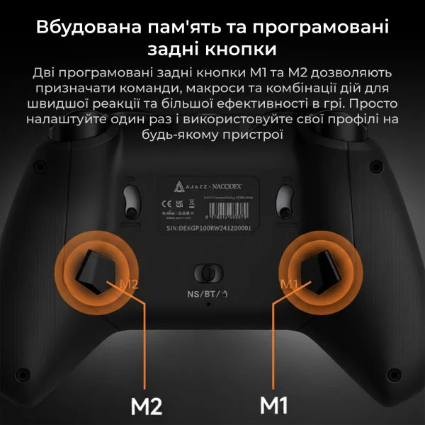 Беспроводной геймпад Ajazz GP100 Set 1000 Гц с механическими кнопками и триггерами Холла