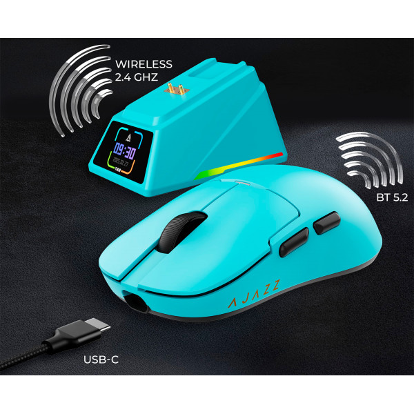 Бездротова миша Ajazz AJ159 APEX 8000 Гц із сенсором PixArt 3950 та зарядною станцією