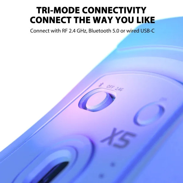 Ігрова миша Attack Shark X5 Bluetooth 2.4G USB ультралегка з RGB-підсвічуванням