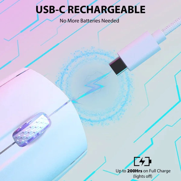 Ігрова миша Attack Shark X5 Bluetooth 2.4G USB ультралегка з RGB-підсвічуванням