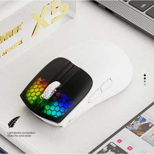 Ігрова миша Attack Shark X5 Bluetooth 2.4G USB ультралегка з RGB-підсвічуванням