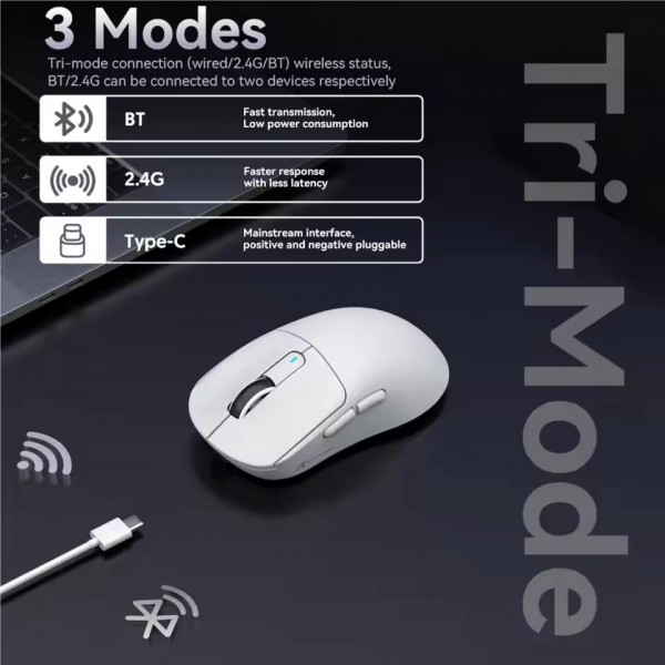 Бездротова ігрова миша Attack Shark X3 Pro Wireless 8K з сенсором PixArt 3395 