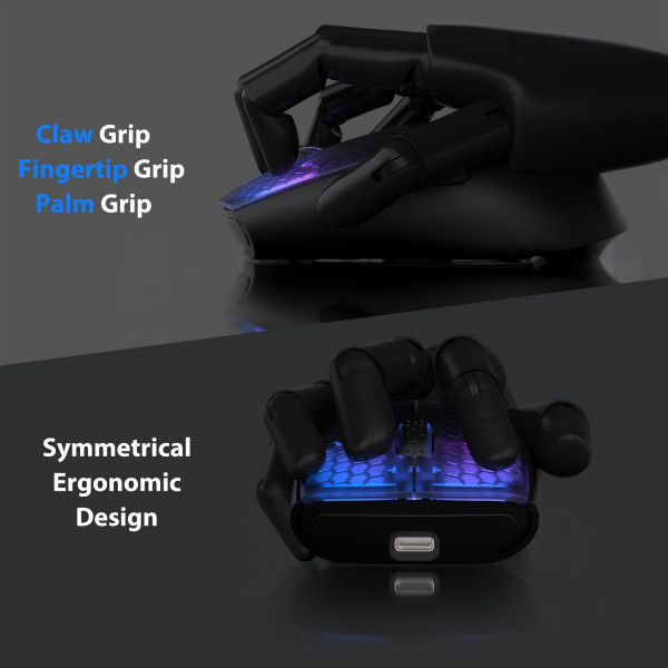 Ігрова миша Attack Shark X5 Bluetooth 2.4G USB ультралегка з RGB-підсвічуванням
