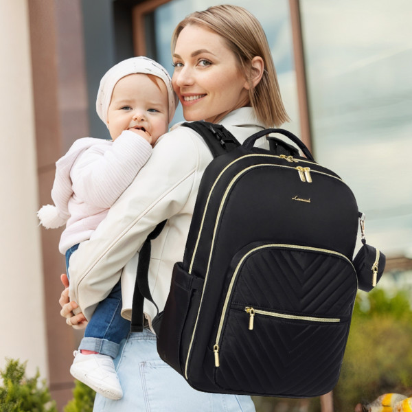 Рюкзак для мам Lovevook з відділом для ноутбука 15.6", термокишенями та пеленальним килимком