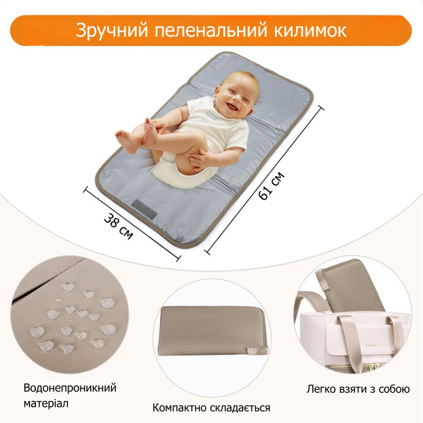 Рюкзак-сумка для мам Lovevook с отделением для ноутбука 15,6" и пеленальным ковриком