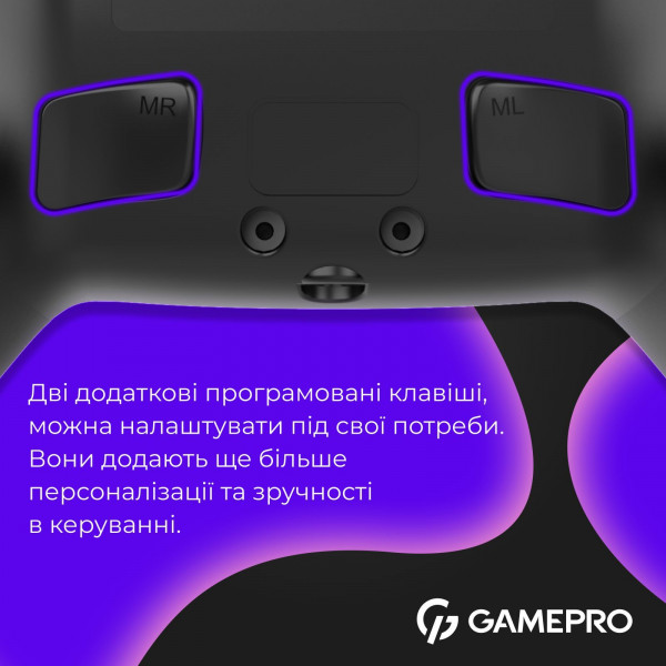 Бездротовий геймпад GamePro GPS20B з датчиками Холла та RGB для PC PS Switch iOS Android