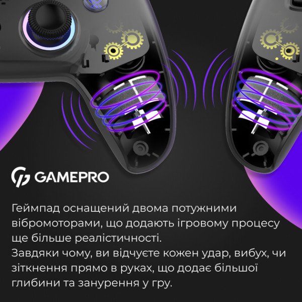 Беспроводной геймпад GamePro GPS20BDOC RGB с зарядной станцией для PC PS Switch iOS Android