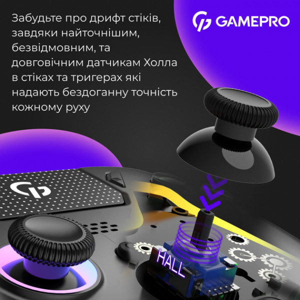 Беспроводной геймпад GamePro GPS20BDOC RGB с зарядной станцией для PC PS Switch iOS Android