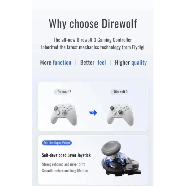 Геймпад Flydigi Direwolf 3 для ПК Switch Android iOS с датчиками Холла и гироскопом