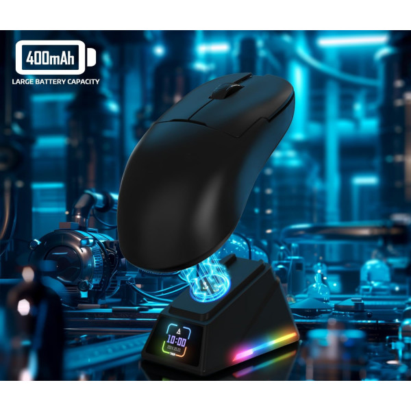 Бездротова миша Ajazz AJ179 APEX 42000 DPI з RGB та зарядною станцією