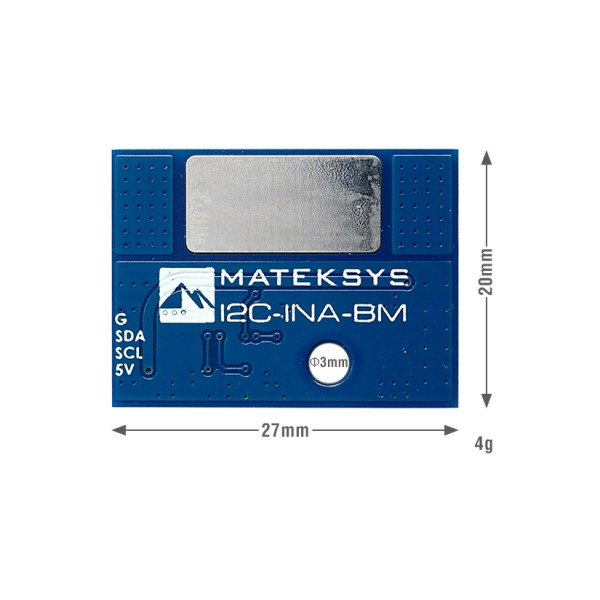 Датчик струму та напруги Matek I2C-INA-BM 204А 85В з інтерфейсом I2C