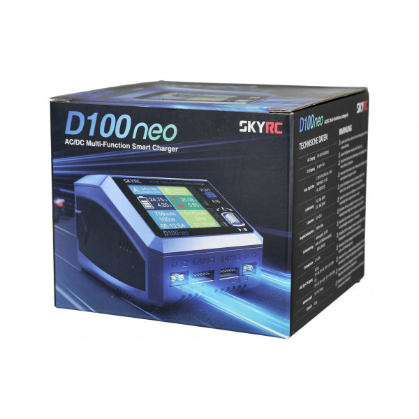 Зарядное устройство дуо SkyRC D100neo 100W/200W AC/DC универсальное двухканальное