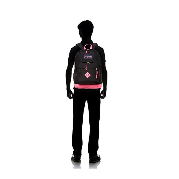 Городской рюкзак JanSport City Scout Laptop Backpack  Black / Fluorescent Pink