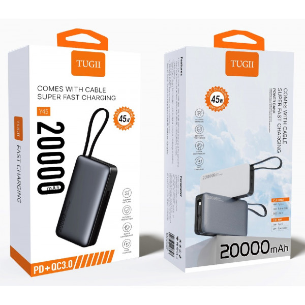Внешний аккумулятор WUW Y45 (PD22.5W quick charge) 20000mAh Black