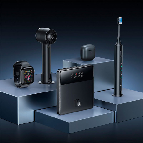 Зовнішній акумулятор Baseus Blade Power Digital Display Fast Charging Power Bank  HD Edition 20000mAh 100W Black