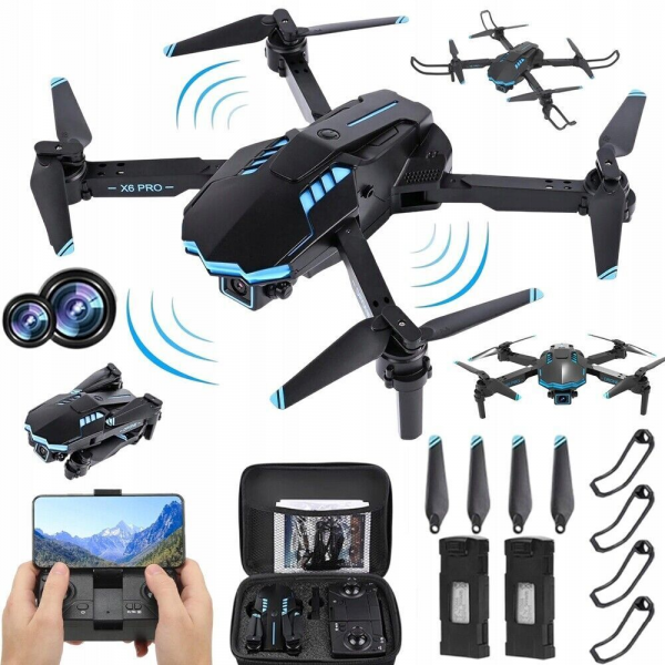 Квадрокоптер для начинающих FPV X6 с камерой 4К HD дальность польоту до 100 м 