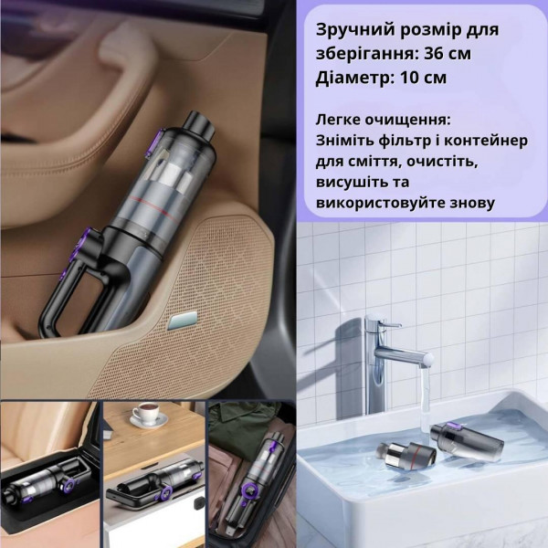 Аккумуляторный автомобильный пылесос Aspiring VC028