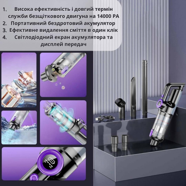 Аккумуляторный автомобильный пылесос Aspiring VC028