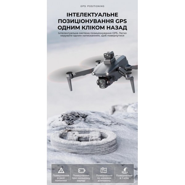 Профессиональный квадрокоптер LYZRC L600 PRO-1 с LCD-дисплеем на пульте, 4K HD камерой, GPS и FPV до 1500 м