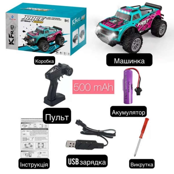Машина на радиоуправлении монстр-трак Kfplan KF23 1:20 с полным приводом 20 км/ч