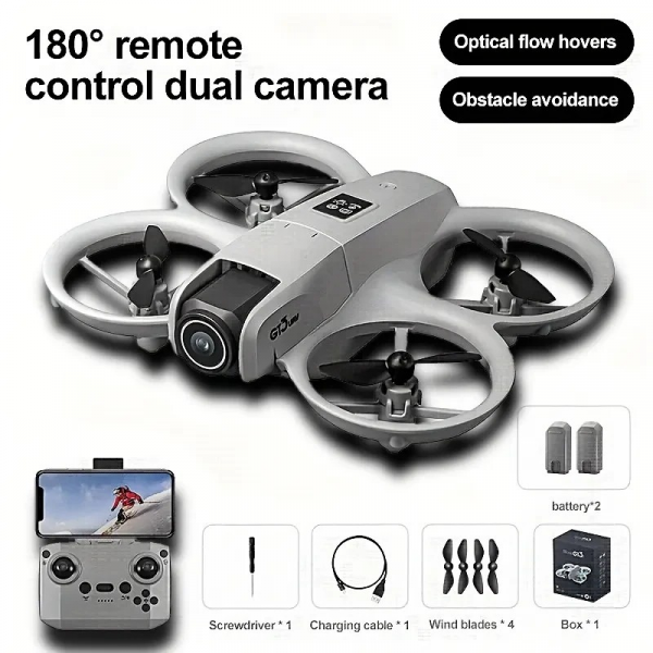 Мини квадрокоптер GT3 для детей и начинающих с HD-камерой, Hover-режимом и защитой от столкновений