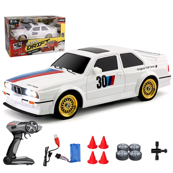Машина на радиоуправлении дрифт-кар BMW E30 RC 1:16 с полным приводом 30 км/ч