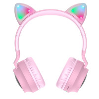 Беспроводные Bluetooth наушники HOCO W27 Cat ear с ушками и LED-подсветкой