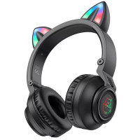 Бездротові Bluetooth навушники BOROFONE BO18 Cat Ear з котячими вушками та LED-підсвіткою