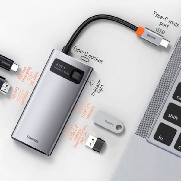 USB hub Baseus Metal Gleam 4-in-1 Type-C з 4KHDMI