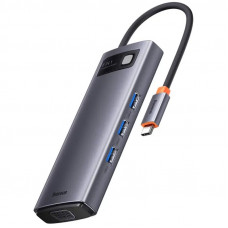 USB hub Baseus Metal Gleam 6-in-1 Type-C з 4KHDMI та Ethernet-портом